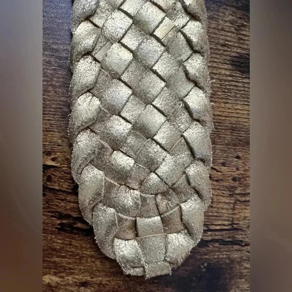 Rhinestone Concho belt buckle, woven leather belt main image 12